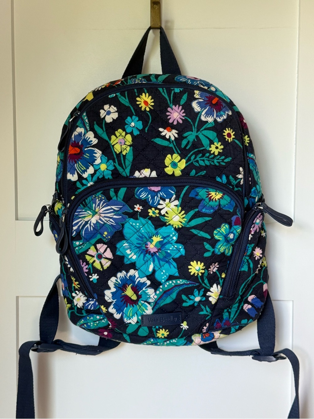 Vera Bradley Essential Laptop Backpack Mural Garden Quilted Floral Travel - Picture 1 of 12
